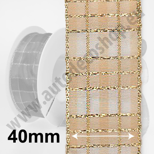 Dekorační stuhy s drátkem KILT - různé barvy (40 mm, 20 m/rol)