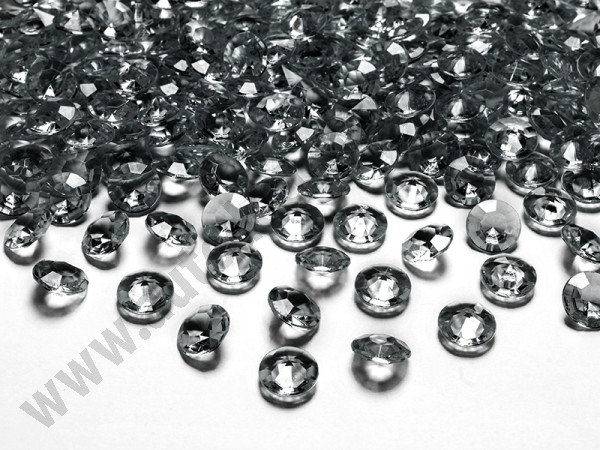 Diamantky, Ø12 mm - šedá/stříbrná ( 100 ks / bal )