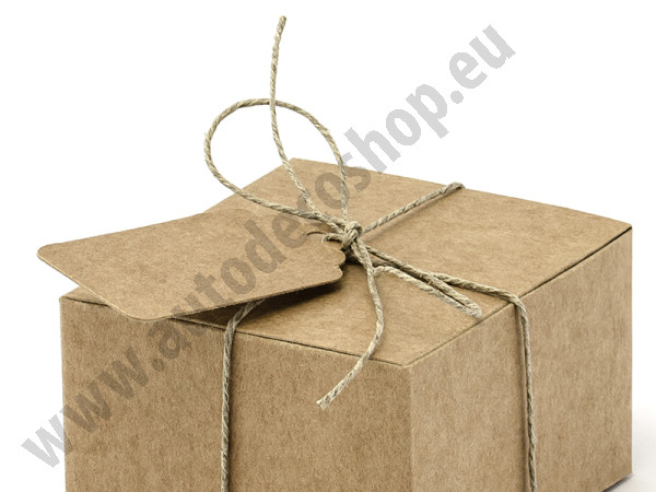 Kraftová dárková krabička s visačkou a provázkem ( 10 ks / bal )