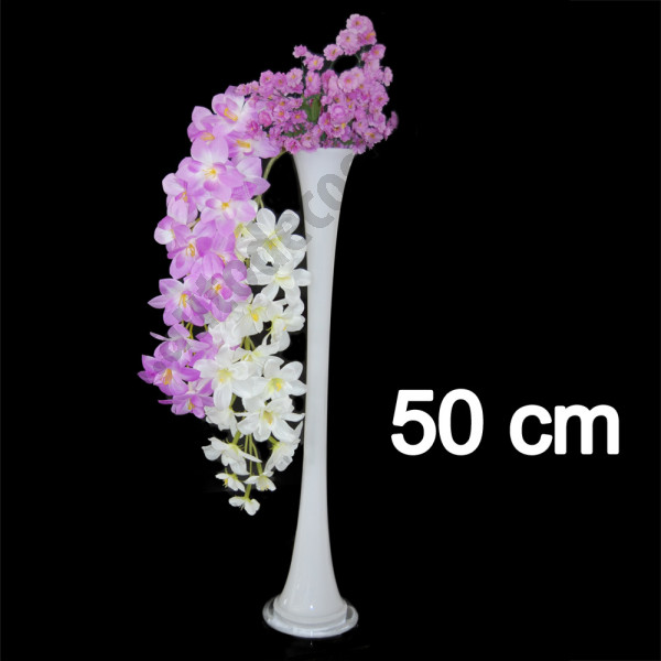 Pronájem bílá vysoká váza (1 ks)