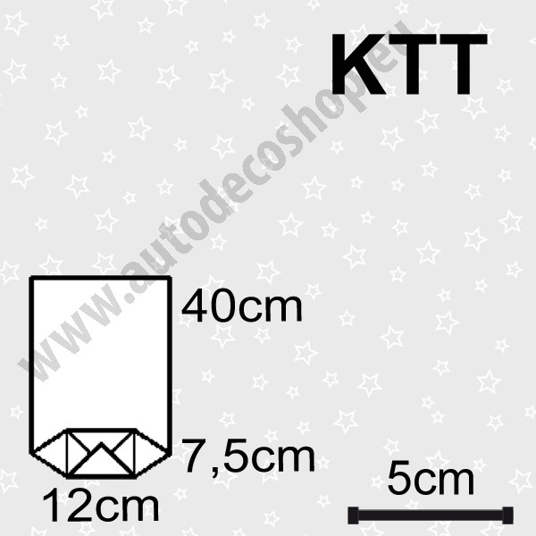 Dárkové sáčky KTT 12x7,5x40cm  - hvězdičky (25 ks/bal) 