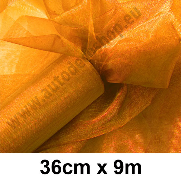 Organzový pás 36 cm - oranžová (9 m/rol)