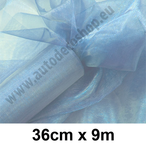 Organzový pás 36 cm - světle modrá (9 m/rol)