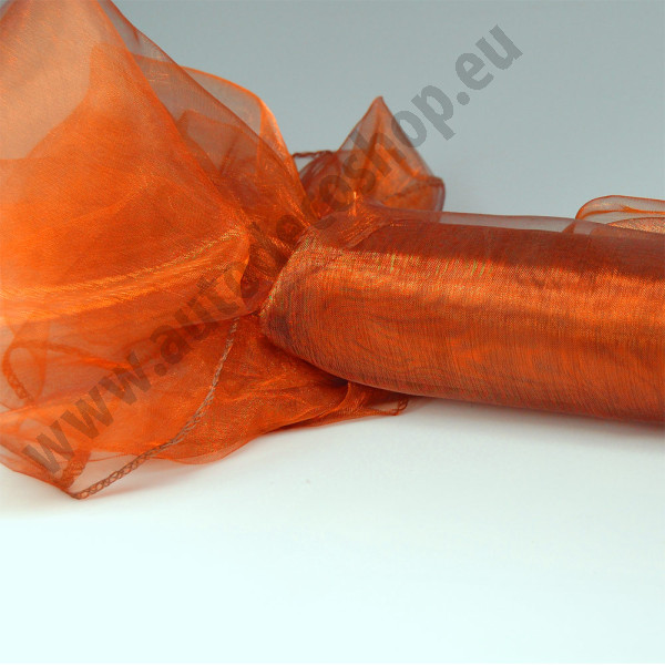 Organza obšitá 36 cm - tmavě oranžová (9 m/rol)