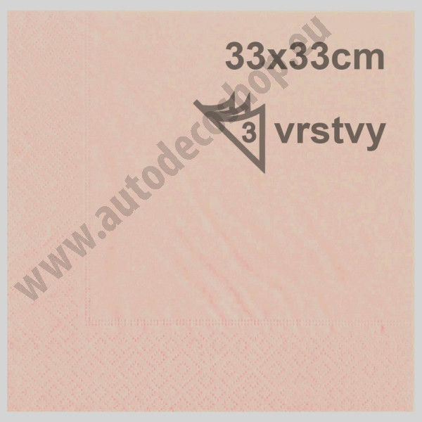 Svatební ubrousky 33 x 33 cm - růžová  (20 ks/bal)