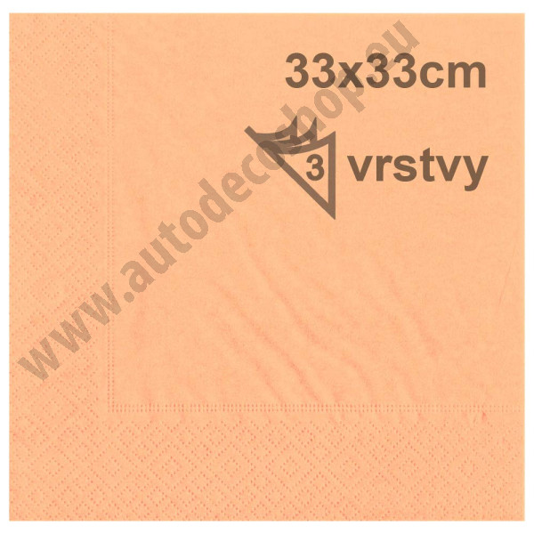 Svatební ubrousky 33 x 33 cm - lososová  (20 ks/bal)