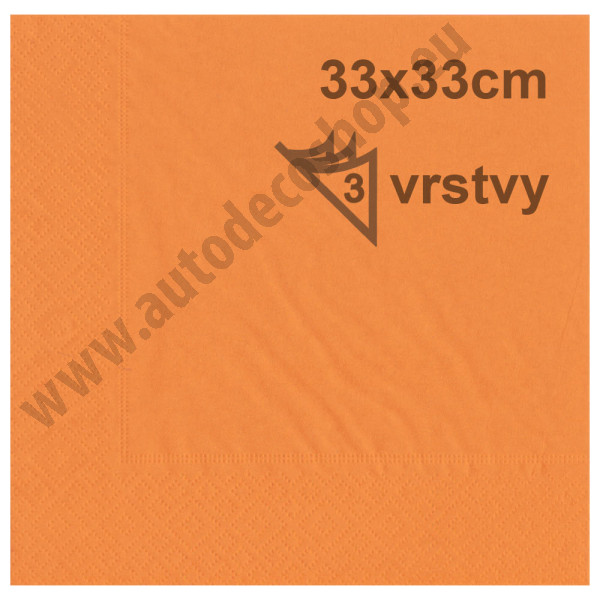 Svatební ubrousky 33 x 33 cm - oranžová  (20 ks/bal)