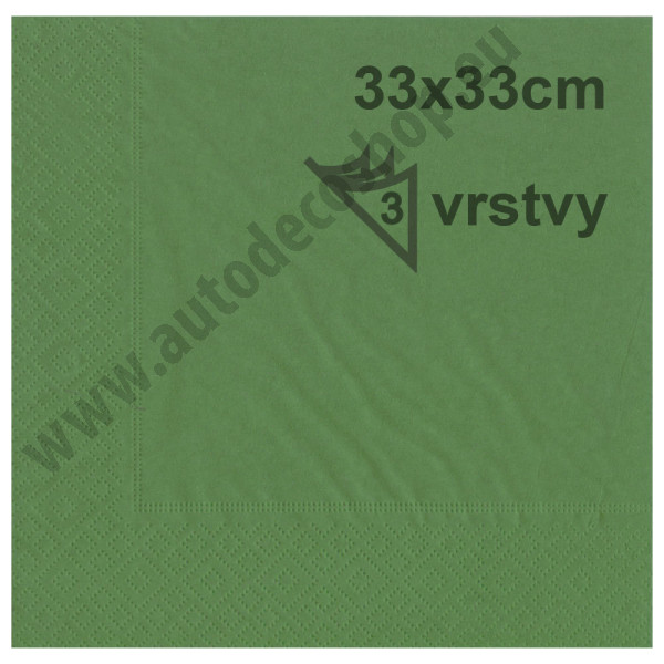 Papírové ubrousky 33 x 33 cm HARMONY - tmavě zelená (20 ks/bal) 