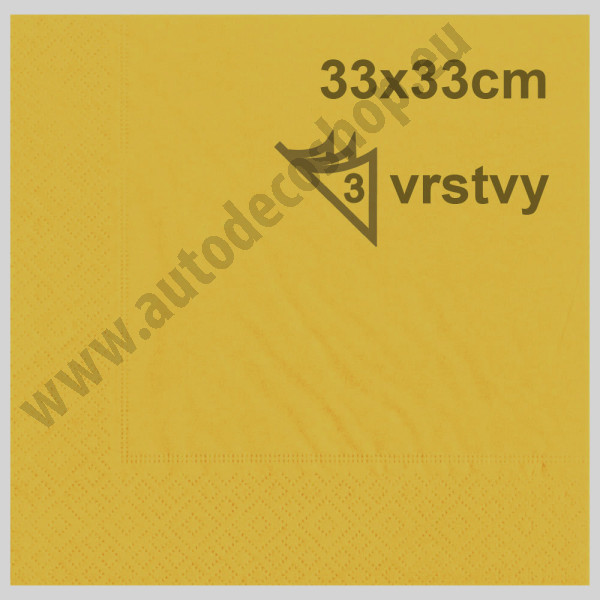 Papírové ubrousky 33 x 33 cm HARMONY - žlutá (20 ks/bal)