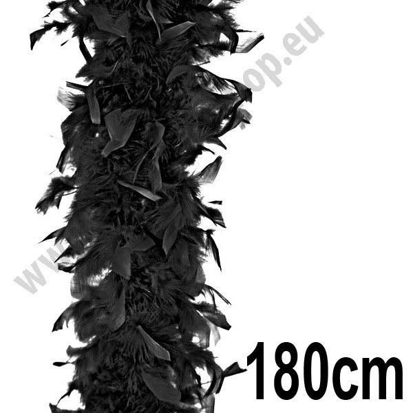 Péřové dekorační boa 180cm - černá (1ks)