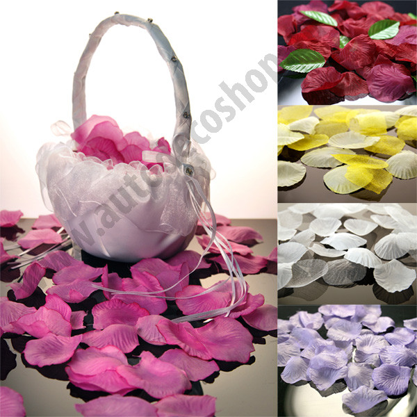 Textilní plátky růží na házení 48 x 52 mm (100 ks/bal)