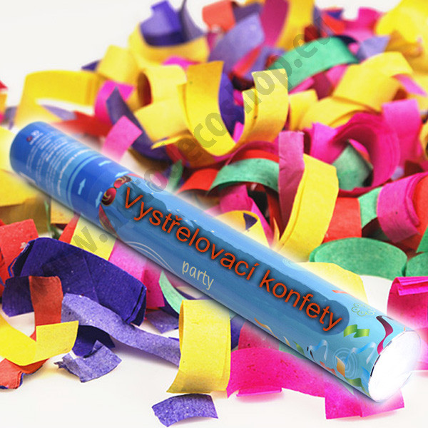 Nejlevnější vystřelovací konfety 40cm - barevné konfety ( 1 ks )