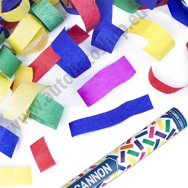 Nejlevnější vystřelovací konfety 80 cm - barevné konfety ( 1 ks )