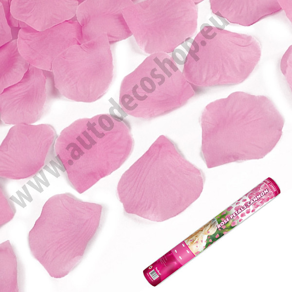 Vystřelovací konfety 40 cm - růžové plátky růží ( 1 ks )