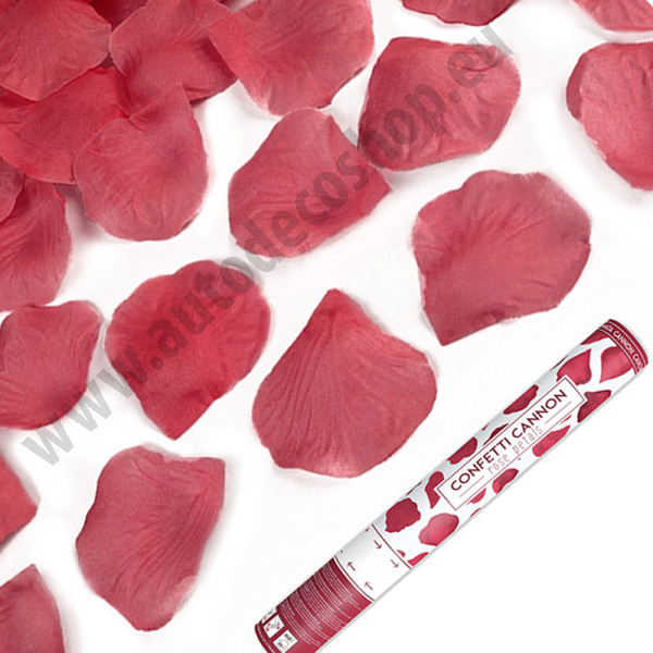 Vystřelovací konfety 40 cm - rudé plátky růží ( 1 ks )