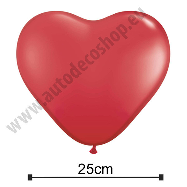 Balonek SRDCE -  Ø25 cm - červená (100 ks/bal)