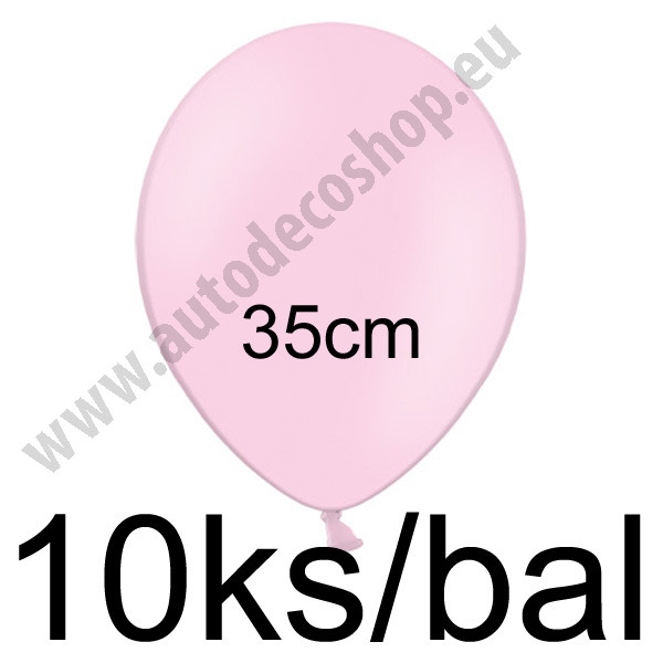 Balonek pastelový - Ø35 cm - růžová (10 ks/bal)