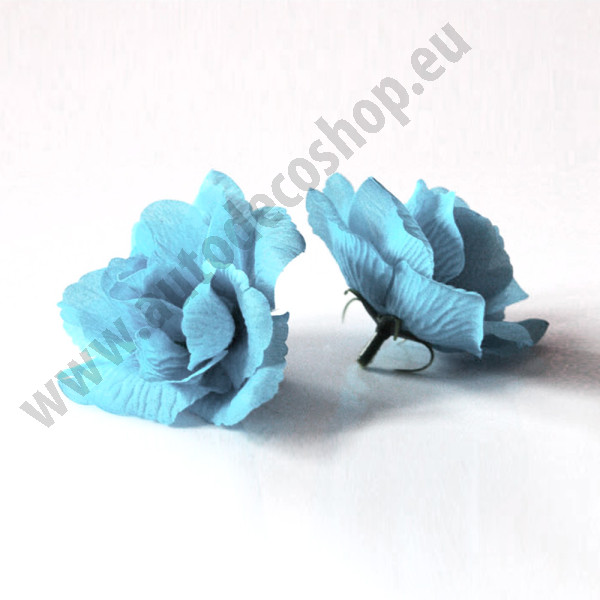 Umělá růže textilní  Ø 8 cm - světle modrá (10 ks/bal)