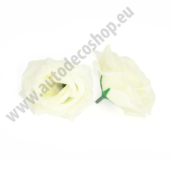 Umělá růže textilní  Ø8 cm - krémová (10 ks/bal)