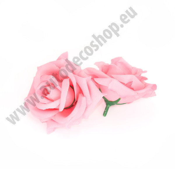 Umělá růže textilní  Ø8 cm - růžová (10 ks/bal)