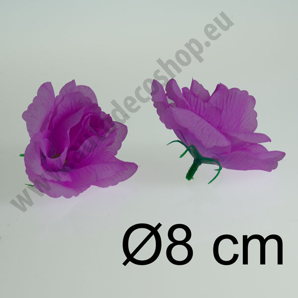 Umělá růže textilní Ø8 cm - švestková