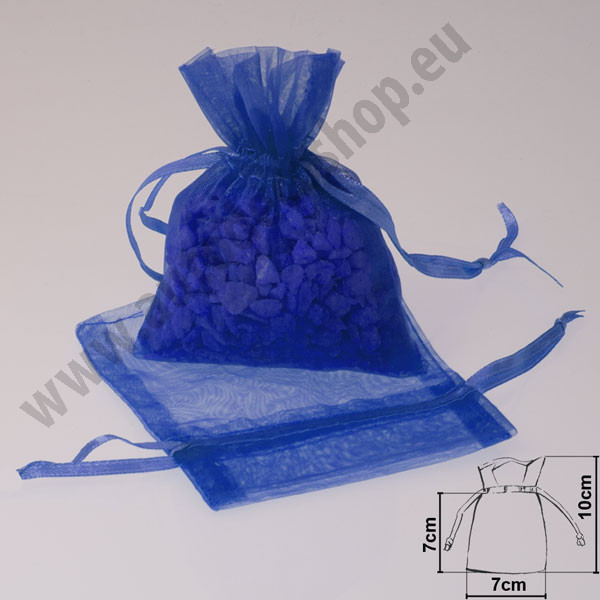 Organzový pytlíček 7 x 10 cm - tmavě modrá (10 ks/bal)