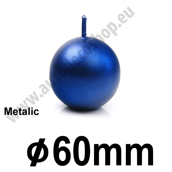 Svíčka koule METALIC Ø 6 cm  - tmavá modrá (1 ks)