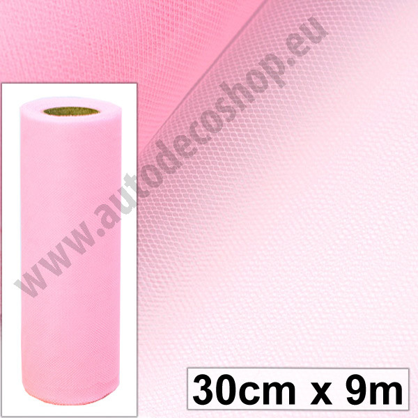 Svatební a aranžerský tyl 30 cm - růžová (9 m/rol)