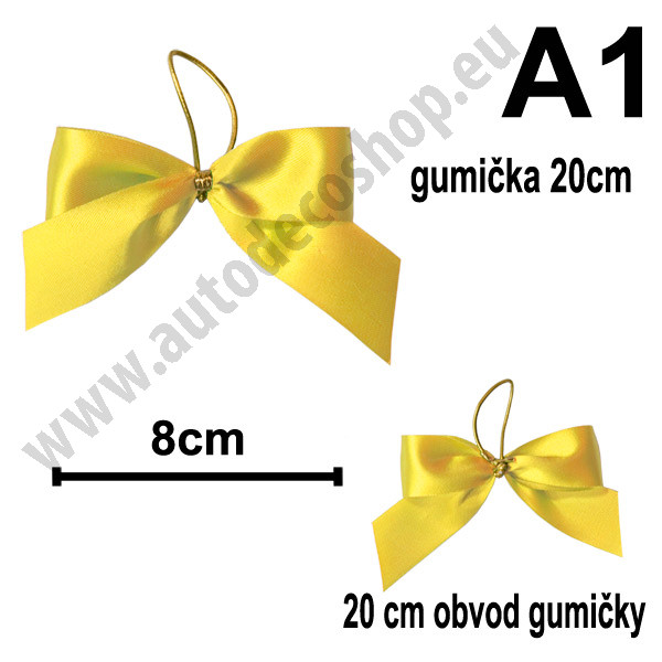 Mašlička s gumičkou 20 cm - typ A1 - žlutá (10 ks/bal)