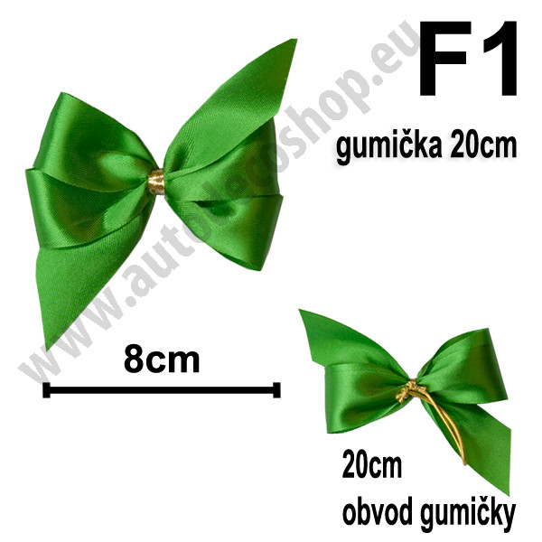 Mašlička s gumičkou 20 cm - typ F1 - zelená (10 ks/bal)