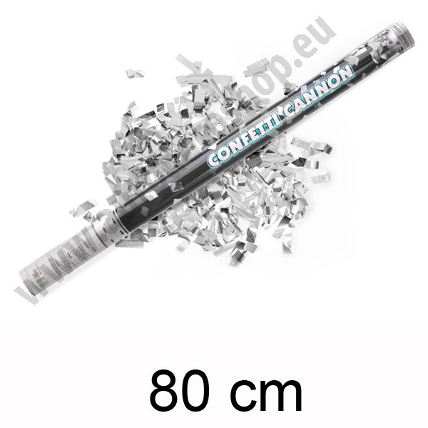 Vystřelovací konfety 80cm - metal stříbrná ( 1ks )