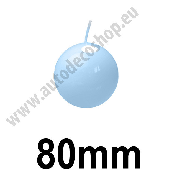 Svíčka koule LAKOVANÁ, Ø 8 cm - světle modrá ( 1 ks )
