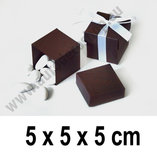 Dárková krabička CUBE 5 x 5 x 5 cm - hnědá (10 ks/bal)