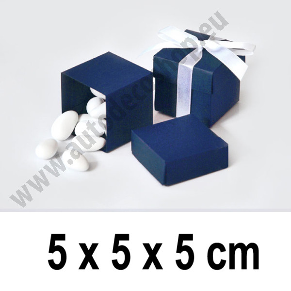 Dárková krabička CUBE 5 x 5 x 5 cm - tmavě modrá (10 ks/bal)
