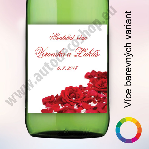 Etiketa na víno RŮŽE 9 x 10 cm  (6 ks/bal)