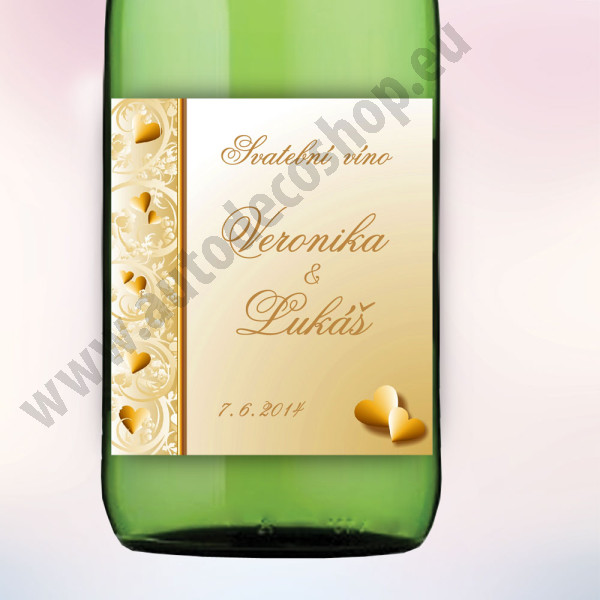 Etiketa na víno ELEGANCE 9 x 10 cm - zlatá (6 ks/bal)