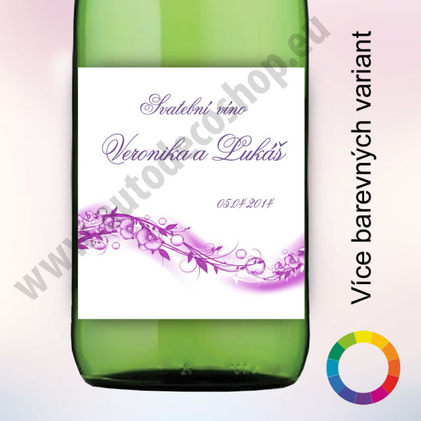 Etiketa na víno ORCHIDEJ 9 x 10 cm  (6 ks/bal)