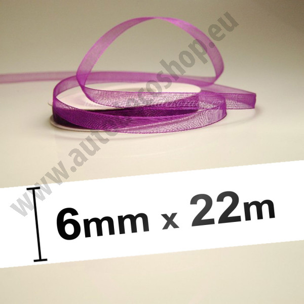 Stuha šifonová - fialová (6 mm, 22 m)