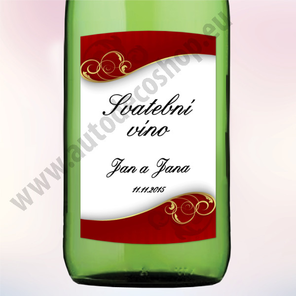 Etiketa na víno DEKOR 5,5 x 8 cm  (9 ks/bal)