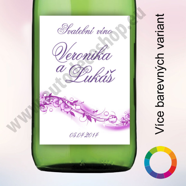 Etiketa na víno ORCHIDEJ 5,5 x 8 cm  (9 ks/bal)