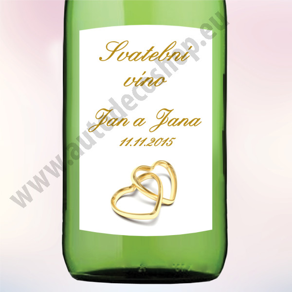 Etiketa na víno ZLATÁ SRDCE 5,5 x 8 cm  (9 ks/bal)