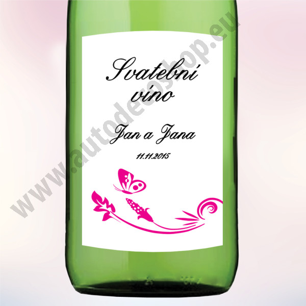 Etiketa na víno MOTÝLEK 5,5 x 8 cm  (9 ks/bal)