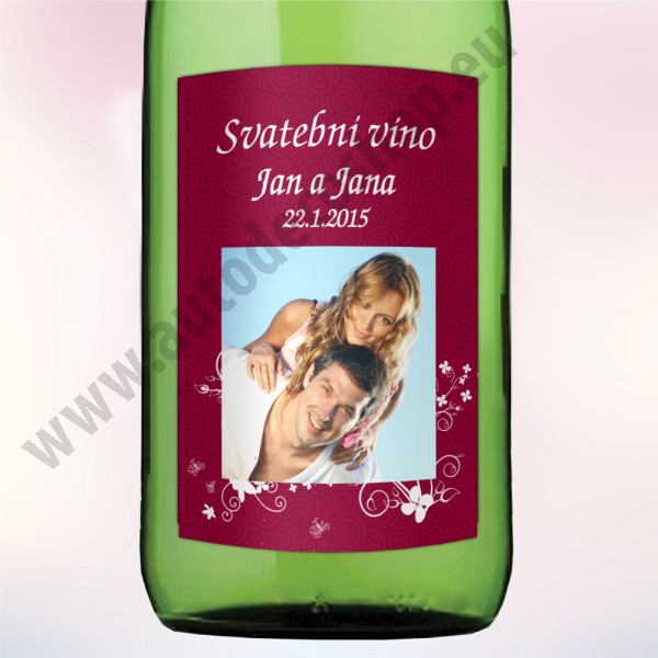 Etiketa na víno FLOWER 5,5 x 8 cm  (9 ks/bal)