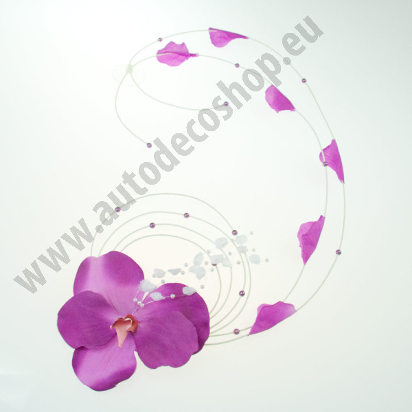 Dekorace na auto Orchidej - kombinace fialová (1 ks)