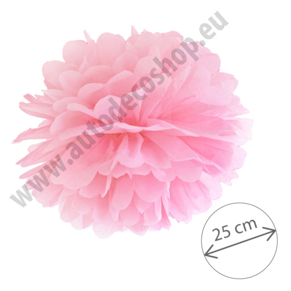 Papírová dekorace - Pompom Ø 25 cm - růžová ( 1 ks )