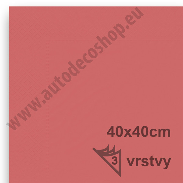 Ubrousky 40 x 40 cm - červená (50 ks/bal)