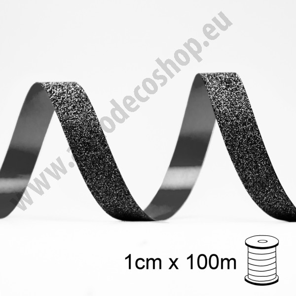 Stuha KABARET -  spule 10 mm / 100 m  -  černá (1 ks)