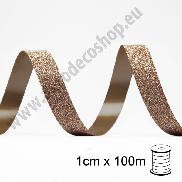 Stuha KABARET -  spule 10 mm / 100 m  -  čokoládová (1 ks)