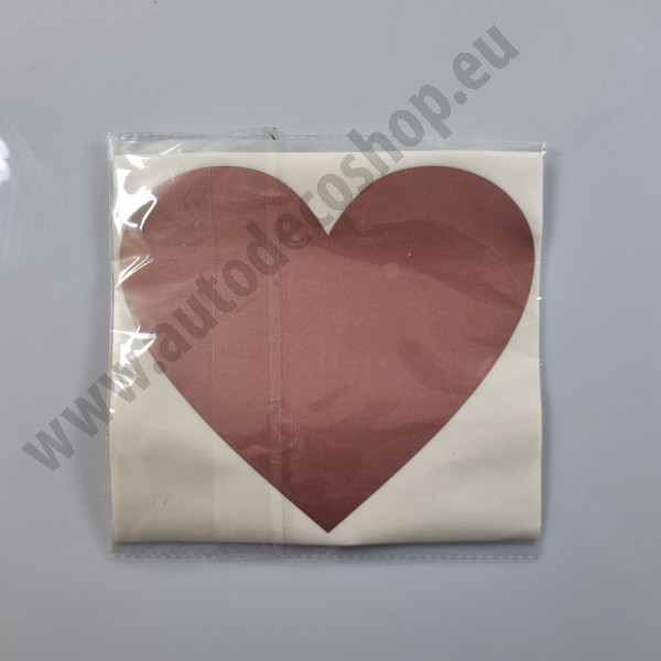 Stírací samolepka srdce 14 x 16 cm - starorůžová (1 ks)