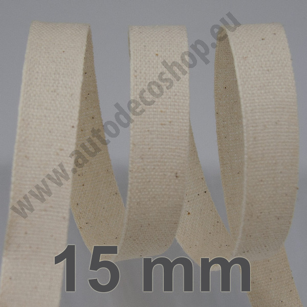 Bavlněná stuha - Cordula 15 mm - smetanová 103 (20 m)